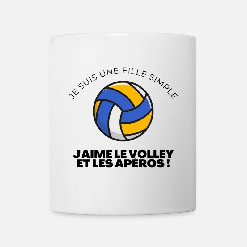 J'aime le volley et les apéros - Mug blanc - blanc