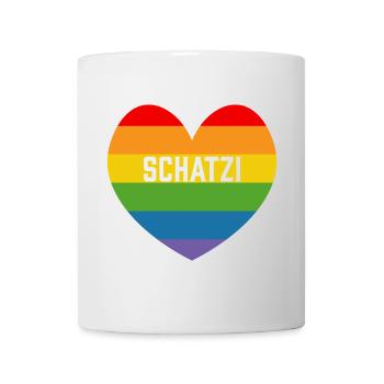 Regenbogenherz Schatzi LGBT lgbtqi queer - Mug - white - Front