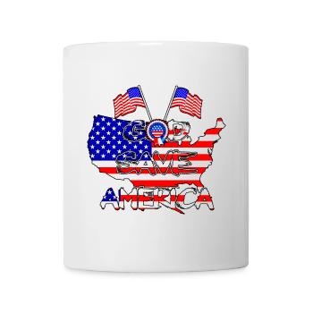Dieu protège l’Amérique Drapeaux Étoiles - Mug blanc - blanc - Devant