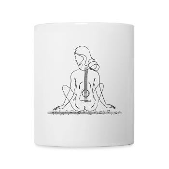 Music was my first love Girl Guitar Oneline Art - Mug - white - Front