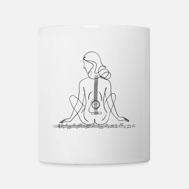 Music was my first love Mädchen Gitarre Oneline - Tasse - Weiß