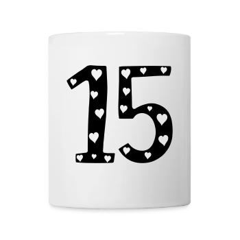 15 birthday with heart - Mug - white - Front