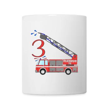 Feuerwehrauto 3. Geburtstag - Tasse - Weiß - Vorne
