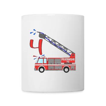 Fire engine 4th birthday - Mug - white - Front