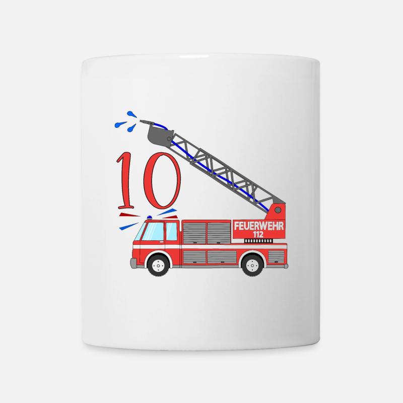 Feuerwehrauto 10. Geburtstag - Tasse - Weiß