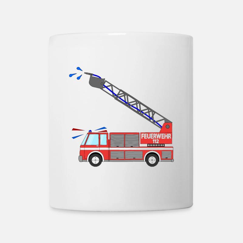 Feuerwehrauto mit Leiter - Tasse - Weiß