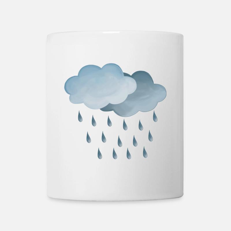 Symbole météo pluie-nuages - Mug blanc - blanc