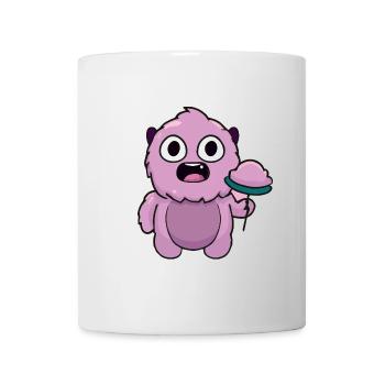 Süßes pinkes Monster | Lustiges Lutscher-Chibi - Tasse - Weiß - Vorne