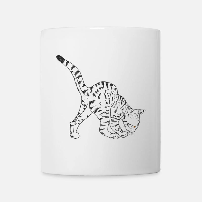 Schwarze Katze - Tasse - Weiß
