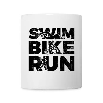 Schwimmen Radfahren Laufen - Tasse - Weiß - Vorne