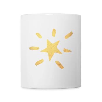 Stern Gold Weihnachten Symbol Comic Xmas Strahlen - Tasse - Weiß - Vorne