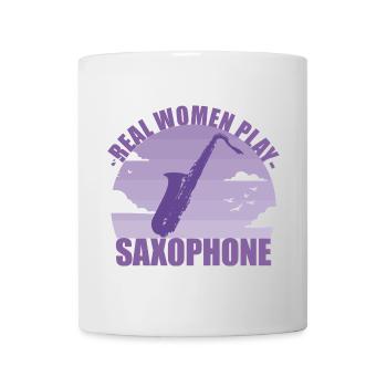 Saxophon Instrument Musikerin Mädchen Geschenk - Tasse - Weiß - Vorne