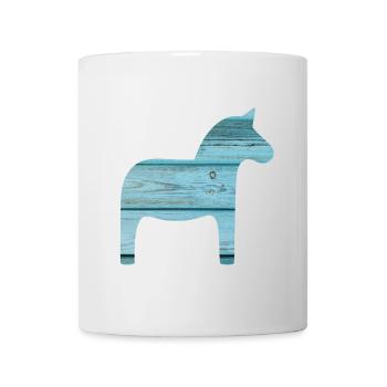 Dalapferd Holz skandinavische Weihnachten Xmas - Tasse - Weiß - Vorne