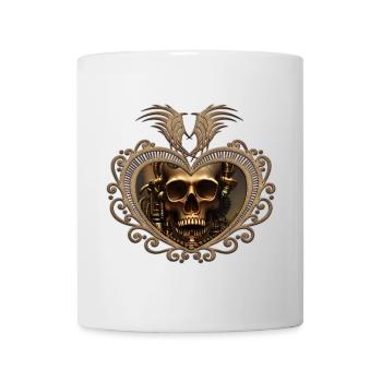 Awesome golden steampunk skull - Mug - white - Front