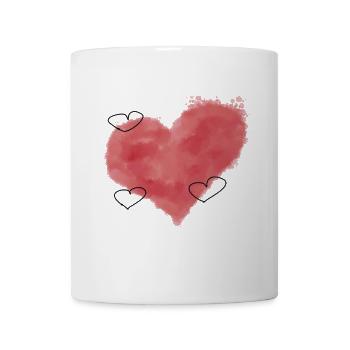 rotes Herz rote Herzen rot Paare - Tasse - Weiß - Vorne