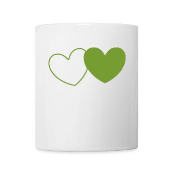 green heart green hearts couples gift - Mug - white - Front