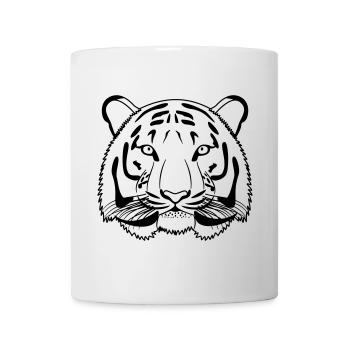 Tiger head - outline dark - Mug - white - Front