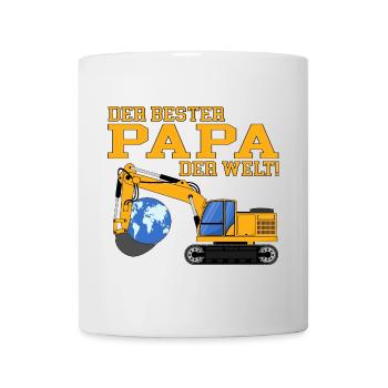 Bagger der beste Papa der Welt - Tasse - Weiß - Vorne