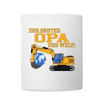 Bagger der beste Opa der Welt - Tasse - Weiß - Vorne