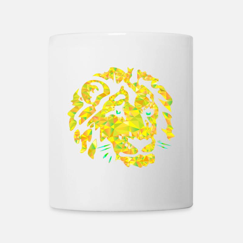 Polygon Löwe Kopf - Tasse - Weiß