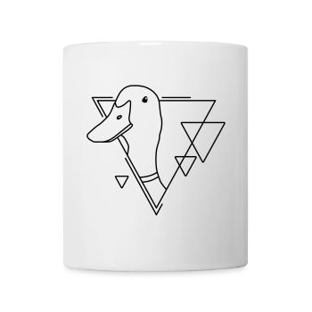 Canard en forme géométrique - Conception d’art au trait - Mug blanc - blanc - Devant