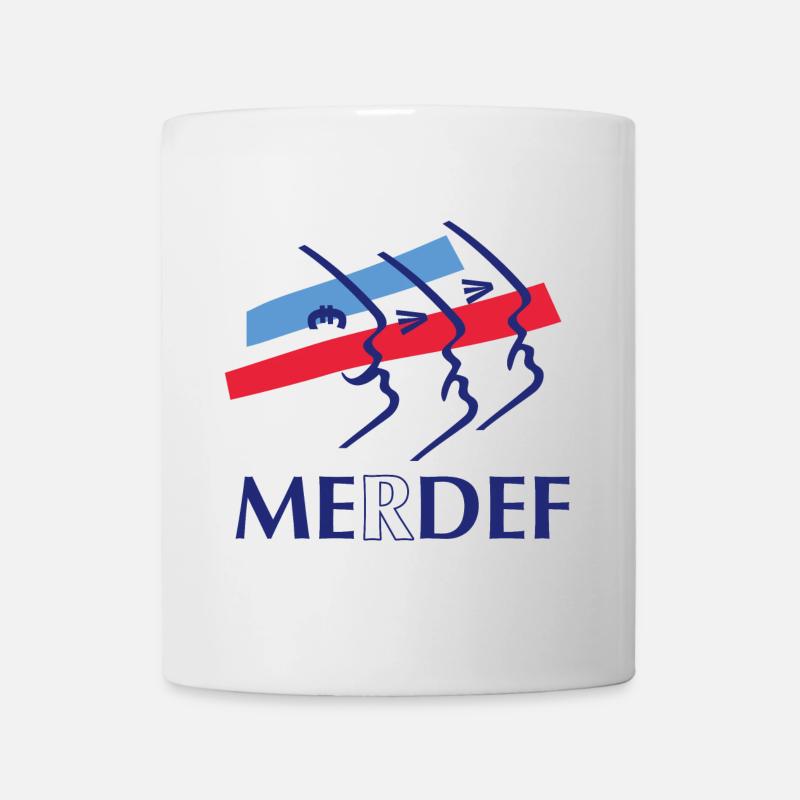 Merdef Bleu Rouge Lignes - Mug blanc - blanc