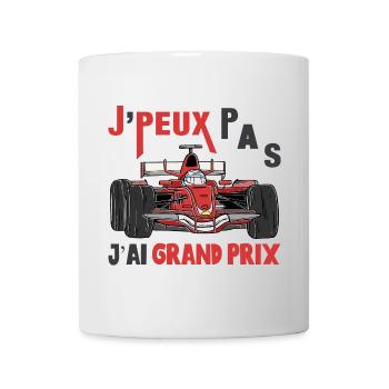 J'peux pas j'ai grand prix cadeau course voiture - Mug blanc - blanc - Devant