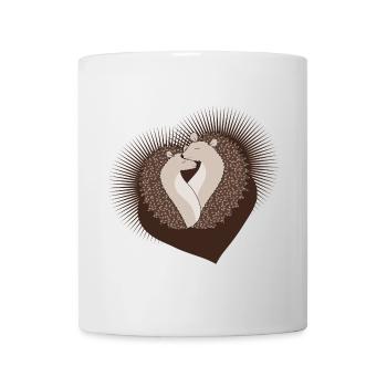 zauberhaftes süßes Igel Paar mit Herz - Tasse - Weiß - Vorne
