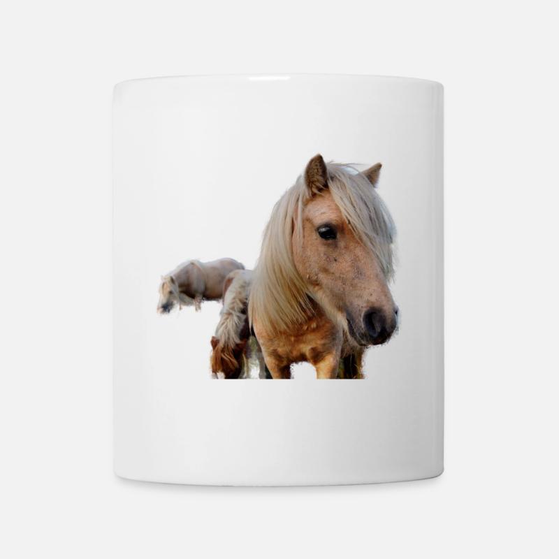Chevaux dans les pâturages - Mug blanc - blanc