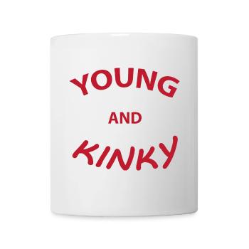 Text T-Shirt Design Young und Kinky Geschenkidee. - Tasse - Weiß - Vorne
