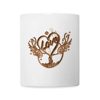 Baum mit Herz und Flügel für Valentinstag - Tasse - Weiß - Vorne