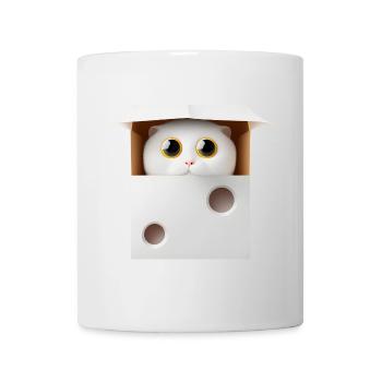 Chat mignon dans une boîte carton - Mug blanc - blanc - Devant
