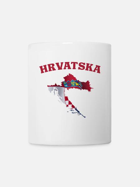 Kroatien Flagge Landkarte - Tasse - Weiß