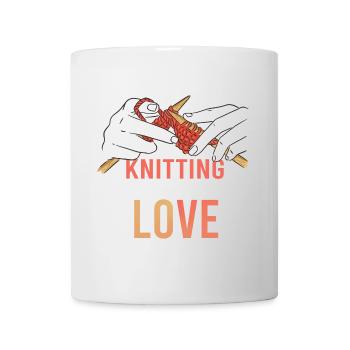 Knitting With Love – Stricken mit Herz - Mug - white - Front