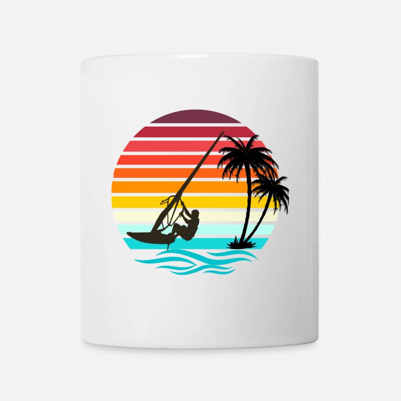 Windsurfer - Retro Vintage Sunset - Mug - white