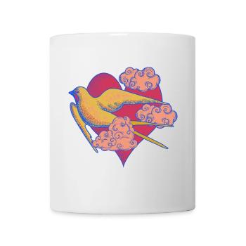 Heart bird in pop art style - Mug - white - Front