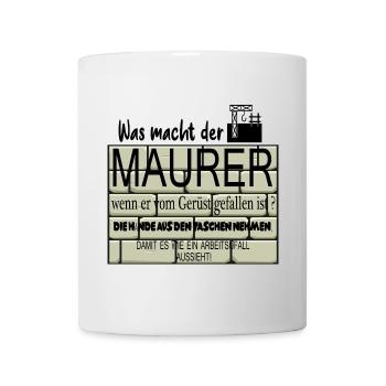 Lustige Maurer - Tasse - Weiß - Vorne