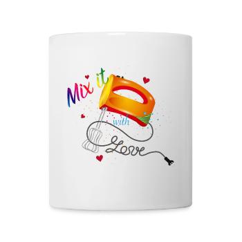 Mélangeur à main coloré avec un dicton cool - Mug blanc - blanc - Devant