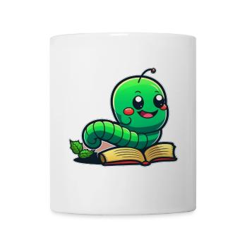 Bücherwurm - Tasse - Weiß - Vorne