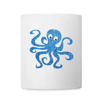 Octopus Octopus Jeans Pattern Enfants Mer Océan - Mug blanc - blanc - Devant