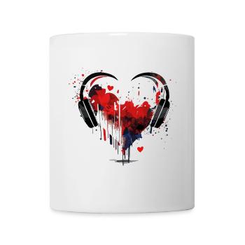 Coeur de Musique - Grunge Headphone - Mug blanc - blanc - Devant