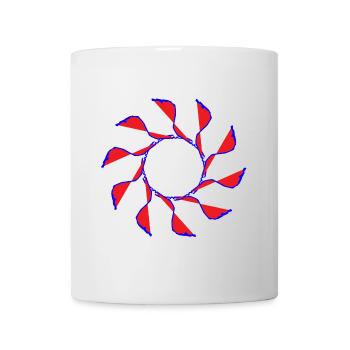 Windrad, Flower, Zufallsmuster gekreiselt - Tasse - Weiß - Vorne