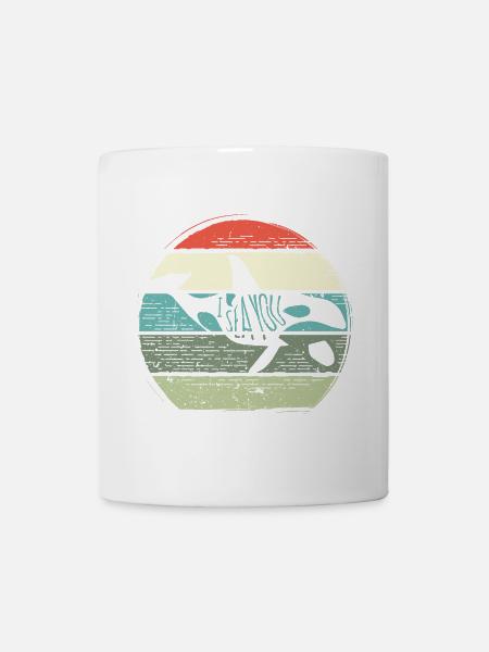 Retro Whale Sunset Circle - Tasse - Weiß