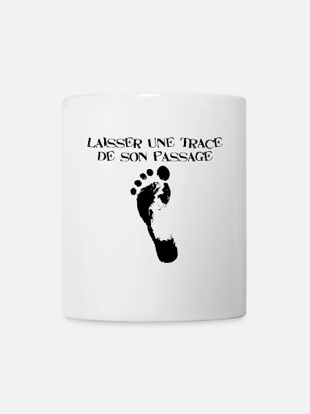 Laisser une trace de son passage (noir) - Mug blanc - blanc