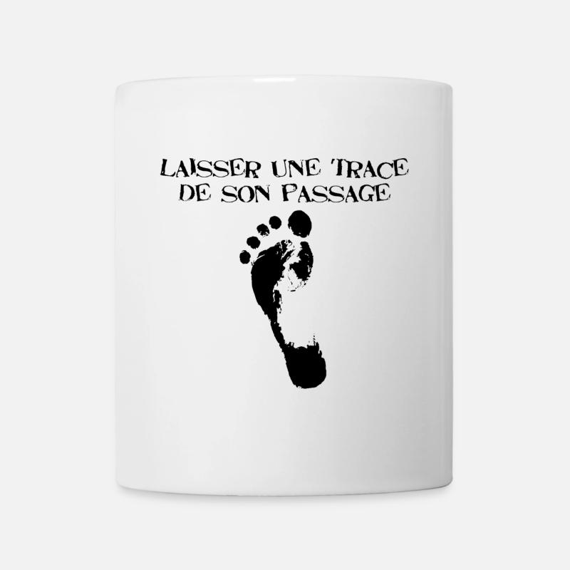 Laisser une trace de son passage (noir) - Mug blanc - blanc
