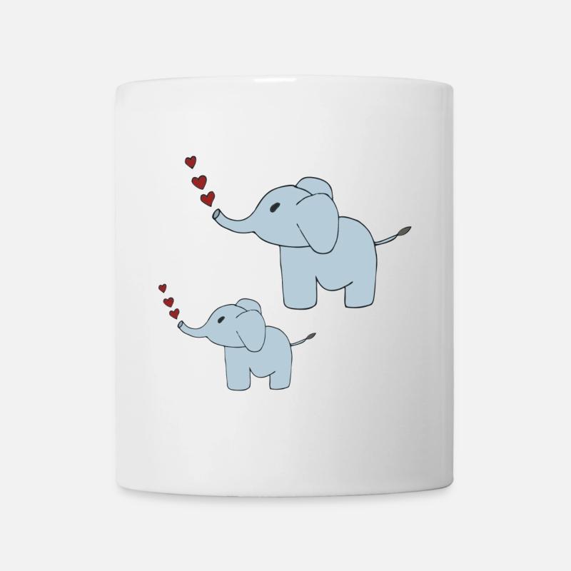 Elephants father and son - Mug - white