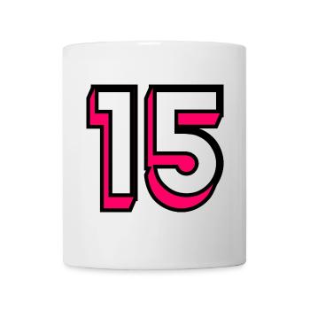 15. 15 JAHRE. 15-jähriges Jubiläum. GEBURTSTAG 15 JAHRE. - Tasse - Weiß - Vorne