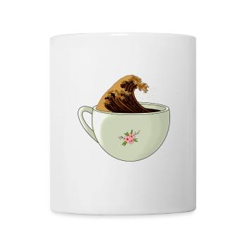 La grande vague de caféine - Mug blanc - blanc - Devant