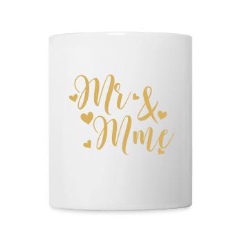 Mr And Mrs Golden Script - Mug - white - Front