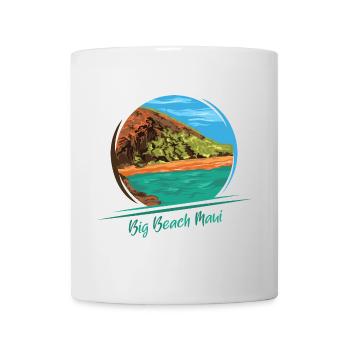 big beach maui island hawaii nature illustration - Mug - white - Front